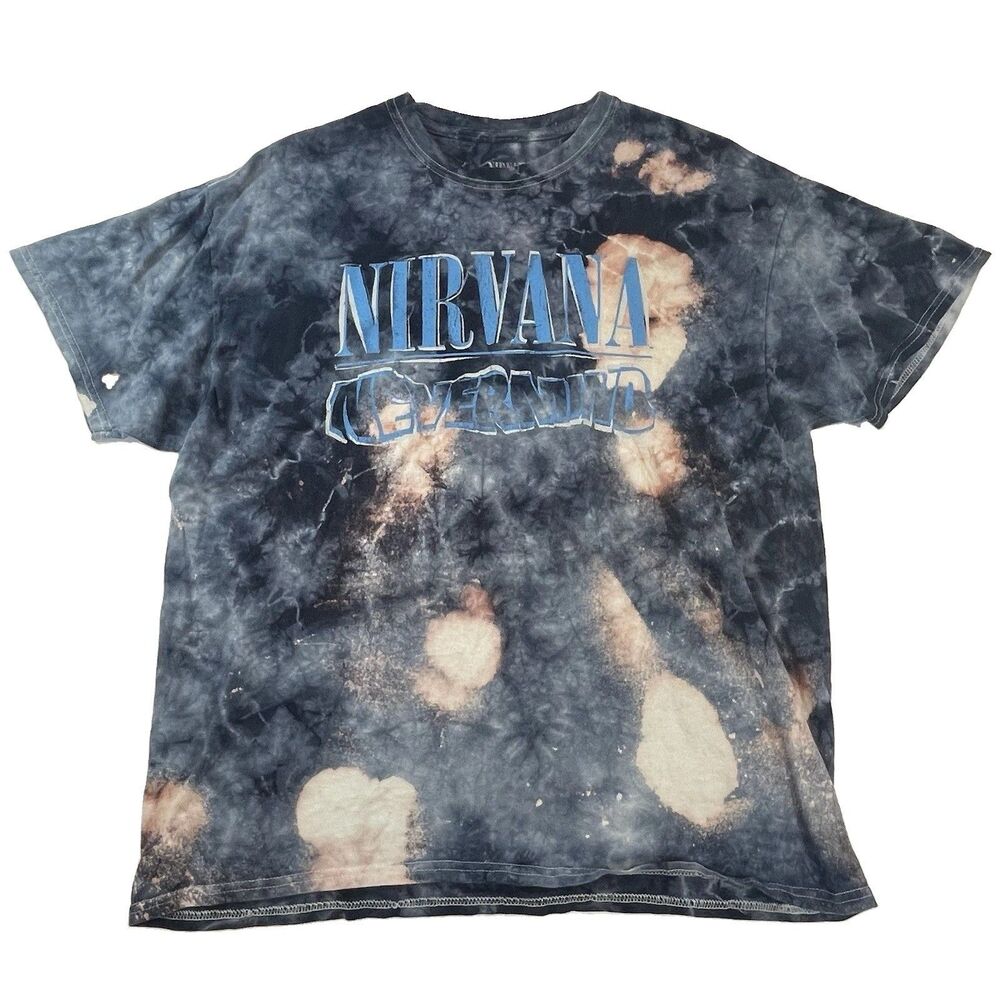 Nirvana Nevermind Water Blue Tie Dye T-Shirt Kurt Cobain Rock Band Men's Sz XL